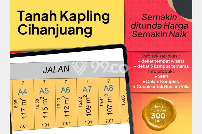 Tanah Dijual Lokasi Cisarua, Bandung Barat Luas 107m2 Legalitas Aman Tanah Dijual Lokasi Cisarua, Bandung Barat Luas 107m2 Legalitas Aman