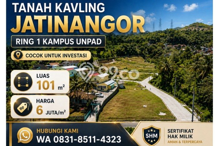 Tanah Kavling untuk Dijual di Jatinangor Sumedang 101m2 Tanah Kavling untuk Dijual di Jatinangor Sumedang 101m2