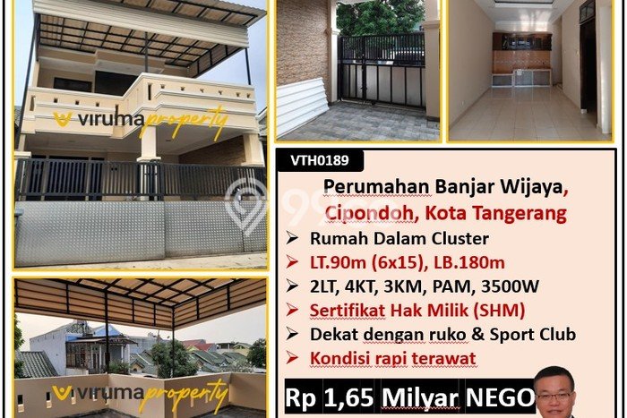 Hunian Cantik Minimalis Lb 180m2 di Cipondoh, Tangerang Hunian Cantik Minimalis Lb 180m2 di Cipondoh, Tangerang