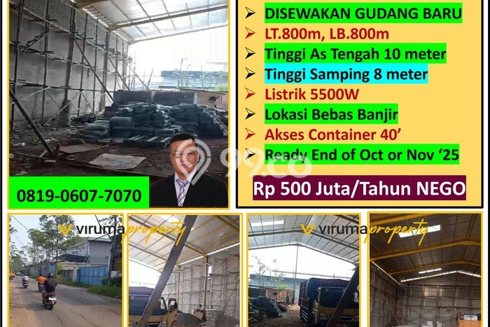For Rent Gudang Kawasan Premium Kawasan Cipondoh, Luas 800m², Siap Usaha For Rent Gudang Kawasan Premium Kawasan Cipondoh, Luas 800m², Siap Usaha