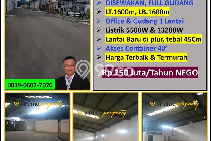 Gudang Kawasan Cipondoh, Luas 1600m², Disewakan, Pusat Bisnis, Siap Usaha Gudang Kawasan Cipondoh, Luas 1600m², Disewakan, Pusat Bisnis, Siap Usaha