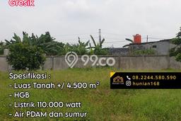 Lahan untuk Dijual di Driyorejo Gresik Luas 4500m2 Lahan untuk Dijual di Driyorejo Gresik Luas 4500m2