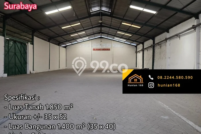FOR RENT! Gudang di Margomulyo Cocok untuk Bisnis 1400m2 FOR RENT! Gudang di Margomulyo Cocok untuk Bisnis 1400m2