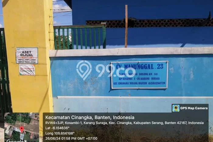 Gudang di Cinangka, Luas 2128m2m², Posisi Jalan Utama Gudang di Cinangka, Luas 2128m2m², Posisi Jalan Utama
