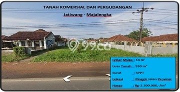 Dijual Tanah di Jatiwangi Majalengka Luas 550m2 - Dijual Tanah di Jatiwangi Majalengka Luas 550m2 -