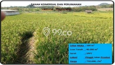 Tanah Komersial Dijual di Cigasong Majalengka 40000m2 Tanah Komersial Dijual di Cigasong Majalengka 40000m2