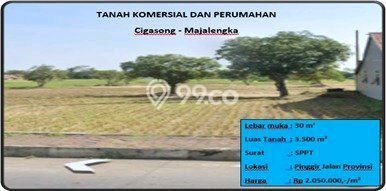 Tanah untuk Dijual Lokasi Cigasong, Majalengka Luas 3500m2 - Tanah untuk Dijual Lokasi Cigasong, Majalengka Luas 3500m2 -