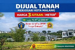 Tanah Dijual Area Strategis di Merjosari Malang 54m2 Tanah Dijual Area Strategis di Merjosari Malang 54m2