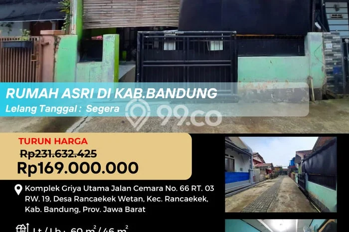 Bisa KPR! Rumah Strategis di Rancaekek, LT 60m2m² Bangunan 46m2m² Bisa KPR! Rumah Strategis di Rancaekek, LT 60m2m² Bangunan 46m2m²