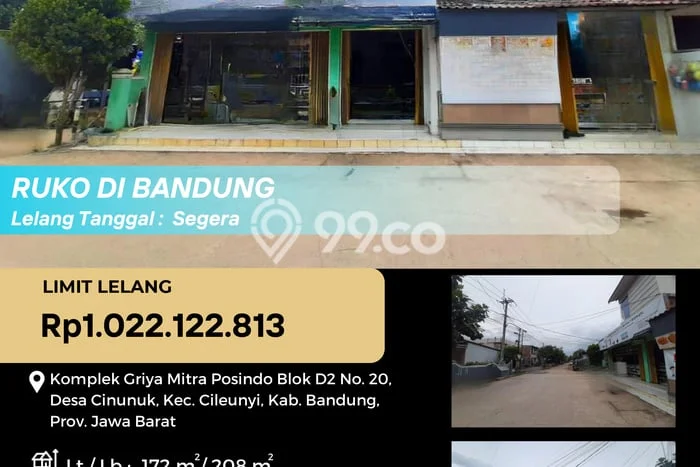Dijual Ruko Kawasan Cileunyi, Luas 208m2m², Lokasi Strategis Dijual Ruko Kawasan Cileunyi, Luas 208m2m², Lokasi Strategis