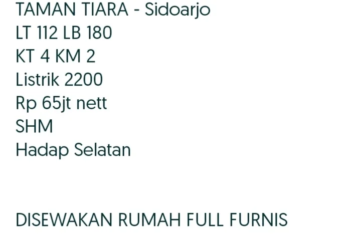Rumah Asri di Sidoarjo, 4 KT, Bebas Macet Rumah Asri di Sidoarjo, 4 KT, Bebas Macet