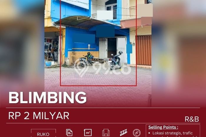 Unit Ruko Dijual di Blimbing Malang Luas Tanah 63m2, Luas Bangunan 126m2 Unit Ruko Dijual di Blimbing Malang Luas Tanah 63m2, Luas Bangunan 126m2