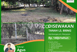 Tanah Disewa di Kembang Arum Strategis dan Memiliki Luas 800m2 Tanah Disewa di Kembang Arum Strategis dan Memiliki Luas 800m2