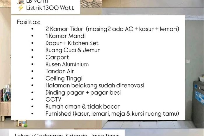 Disewakan Segera Rumah Kondisi Baik di Area Buduran, Sidoarjo Disewakan Segera Rumah Kondisi Baik di Area Buduran, Sidoarjo