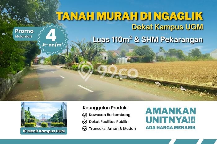 Tanah Dijual Lokasi Ngaglik, Sleman Luas 110m2 Legalitas Aman Tanah Dijual Lokasi Ngaglik, Sleman Luas 110m2 Legalitas Aman
