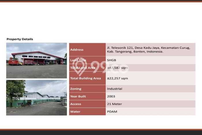 Pabrik Dijual di Curug Tangerang dengan Luas Bangunan 22m2 Pabrik Dijual di Curug Tangerang dengan Luas Bangunan 22m2