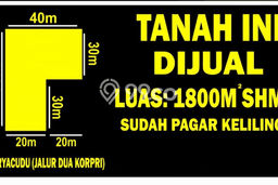 Lahan untuk Dijual di Sukarame Bandar Lampung Luas 1800m2 Lahan untuk Dijual di Sukarame Bandar Lampung Luas 1800m2