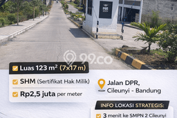 Tanah Dijual Lokasi Cileunyi, Bandung Luas 123m2 Legalitas Aman Tanah Dijual Lokasi Cileunyi, Bandung Luas 123m2 Legalitas Aman