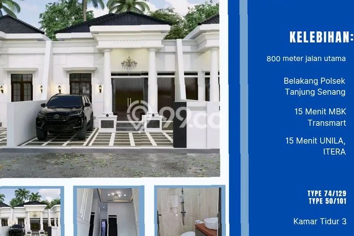 Hunian Cantik Minimalis Lb 74m2 di Tanjung Senang, Bandar Lampung Hunian Cantik Minimalis Lb 74m2 di Tanjung Senang, Bandar Lampung