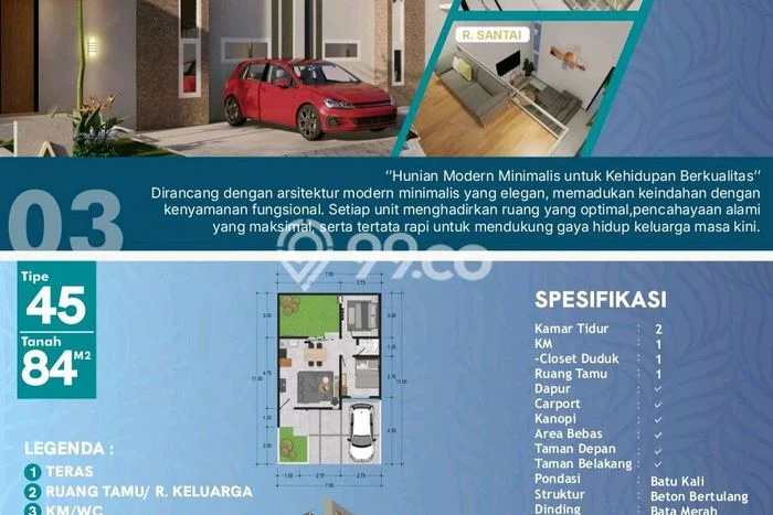 Rumah Sederhana Dijual Lokasi Teras 2 Kamar dengan Luas Tanah 84m2 Rumah Sederhana Dijual Lokasi Teras 2 Kamar dengan Luas Tanah 84m2