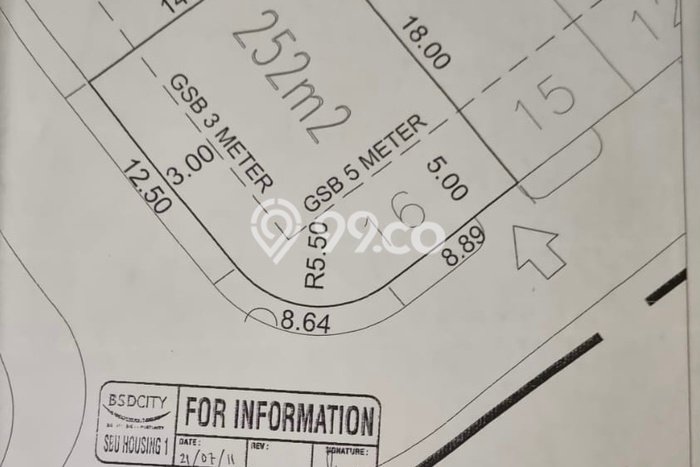 Lahan untuk Dijual Lokasi BSD, Tangerang Selatan Luas 252m2 - Lahan untuk Dijual Lokasi BSD, Tangerang Selatan Luas 252m2 -