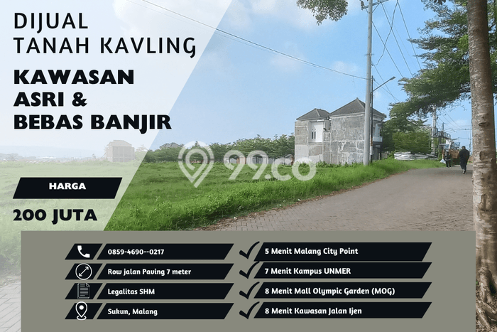 Lahan Kosong Dijual di Malang dengan Area 80m2 Lahan Kosong Dijual di Malang dengan Area 80m2