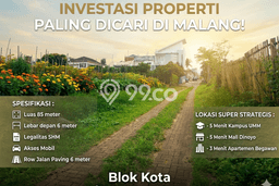 Tanah Dijual Area Strategis di Merjosari Malang 85m2 Tanah Dijual Area Strategis di Merjosari Malang 85m2