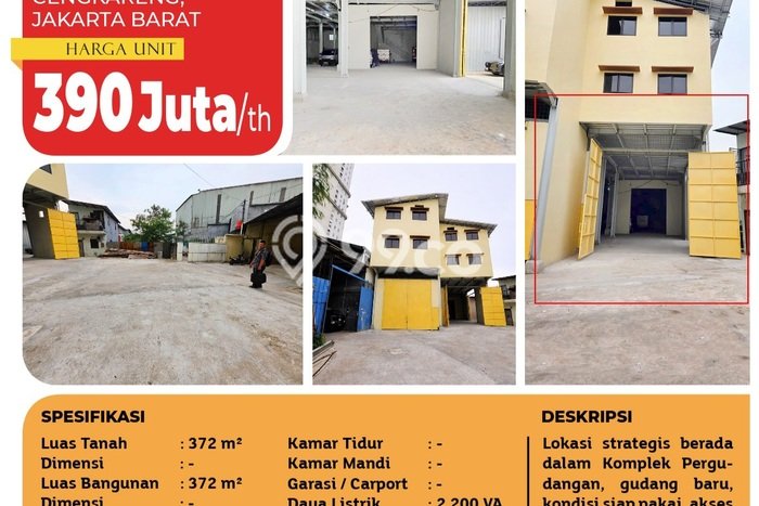 Disewakan Gudang di Kawasan Ramai Daan Mogot Luas 372m2 Disewakan Gudang di Kawasan Ramai Daan Mogot Luas 372m2