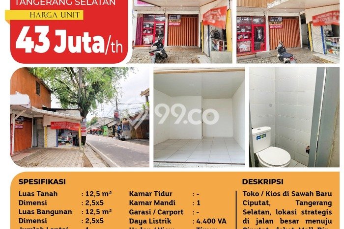 Ruko Disewa di Tangerang Selatan dengan LB 12m2 Area Komersial Ramai Ruko Disewa di Tangerang Selatan dengan LB 12m2 Area Komersial Ramai