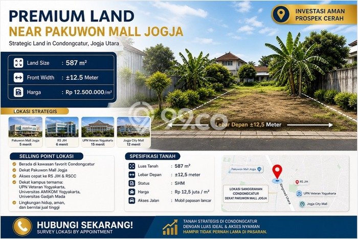 Tanah Investasi Dijual di Sleman Punya Luas 587m2 Tanah Investasi Dijual di Sleman Punya Luas 587m2