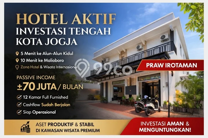 AREA BISNIS! Hotel di Mergangsan, Luas 500m2m², Mainroad, Ramai AREA BISNIS! Hotel di Mergangsan, Luas 500m2m², Mainroad, Ramai
