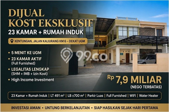 Dijual Rumah Kost di Caturtunggal, Yogyakarta, 25 KT, 25 KM, Bangunan 700m2 Dijual Rumah Kost di Caturtunggal, Yogyakarta, 25 KT, 25 KM, Bangunan 700m2