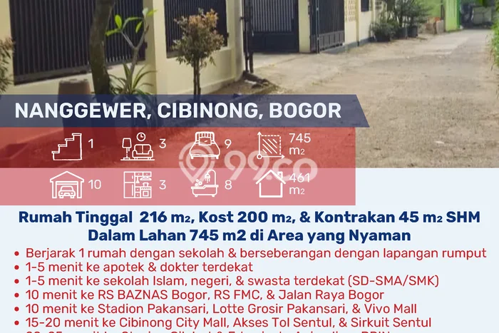 Rumah Kost Dijual di Cibinong, Bogor, Spesifikasi 9 KT, 8 KM, 461m2 Rumah Kost Dijual di Cibinong, Bogor, Spesifikasi 9 KT, 8 KM, 461m2