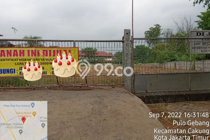 Dijual Tanah 3500m2 di Pulogebang, Jakarta Timur Dijual Tanah 3500m2 di Pulogebang, Jakarta Timur
