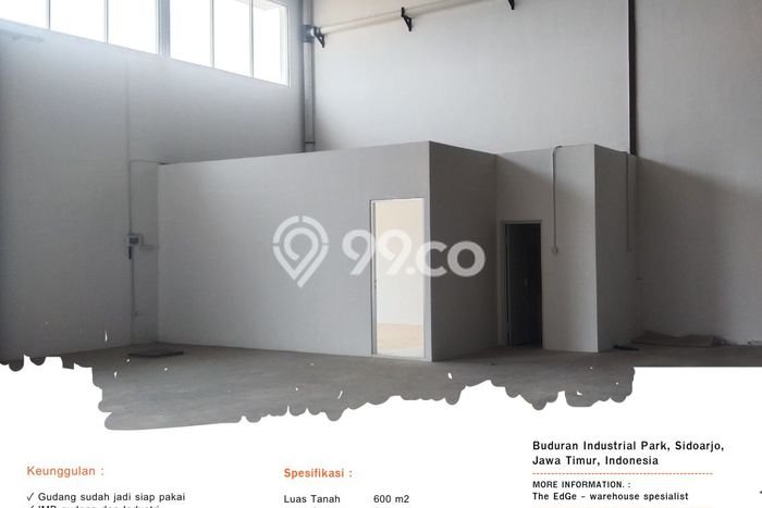 Gudang Bagus LT 540m2 LB 510m2 Dijual di Buduran Sidoarjo Gudang Bagus LT 540m2 LB 510m2 Dijual di Buduran Sidoarjo