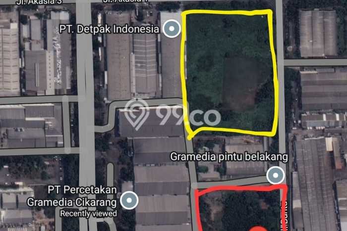 Untuk Dijual Tanah di Cikarang Pusat Bekasi Luas 27000m2 - Untuk Dijual Tanah di Cikarang Pusat Bekasi Luas 27000m2 -