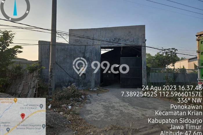 FOR SALE! Gudang di Krian Sidoarjo, LT 582m2, LB 582m2 FOR SALE! Gudang di Krian Sidoarjo, LT 582m2, LB 582m2