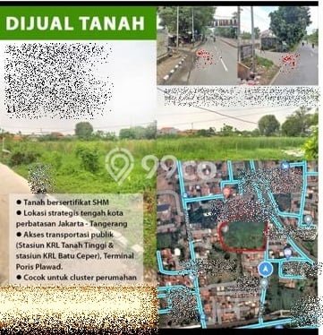 Untuk Dijual Tanah 11620m2 di Tanah Tinggi, Tangerang Untuk Dijual Tanah 11620m2 di Tanah Tinggi, Tangerang