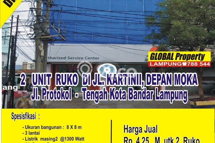 Ruko Area Bisnis di Tanjung Karang Pusat, Luas 192m², Jalan Utama Ruko Area Bisnis di Tanjung Karang Pusat, Luas 192m², Jalan Utama