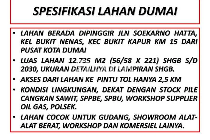 Tanah Kavling untuk Disewa di Dumai Kota Dumai 12375m2 Tanah Kavling untuk Disewa di Dumai Kota Dumai 12375m2