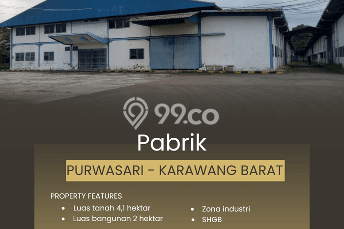 Dijual Pabrik di Purwasari Karawang LT 41000m2 / LB 20000m2 Dijual Pabrik di Purwasari Karawang LT 41000m2 / LB 20000m2