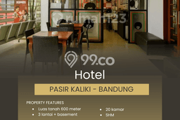 Hotel Kawasan Bisnis di Cicendo, Luas 2000m2m², Jalan Utama Hotel Kawasan Bisnis di Cicendo, Luas 2000m2m², Jalan Utama