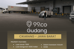 Gudang Dijual di Bekasi LT 7559m2 & LB 4267m2 Lokasi Terbaik! Gudang Dijual di Bekasi LT 7559m2 & LB 4267m2 Lokasi Terbaik!