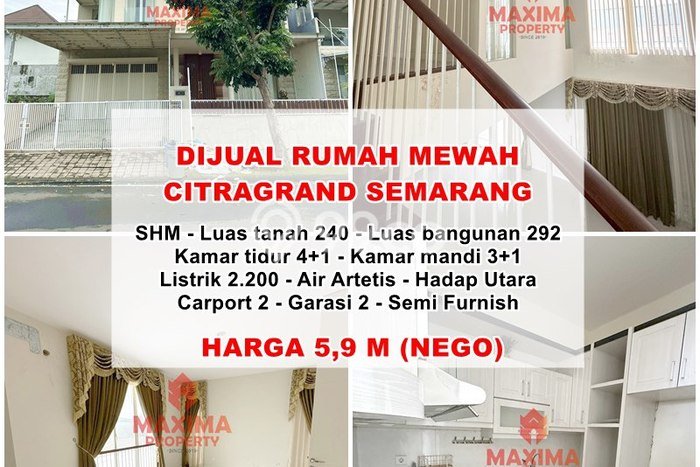 For Sale! Luxury House LT 240m2 Desain Modern di Kedungmundu For Sale! Luxury House LT 240m2 Desain Modern di Kedungmundu