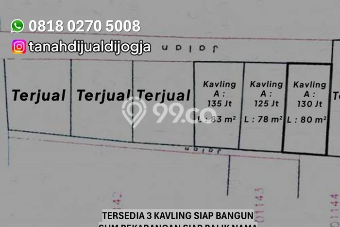Tanah Dijual di Bantul Seluas 80m2 Strategis Tanah Dijual di Bantul Seluas 80m2 Strategis