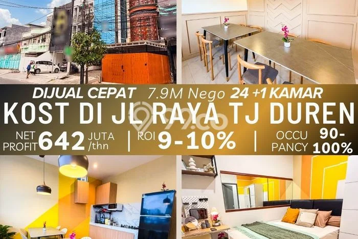 Unit Kost Dijual di Jakarta Barat Spesifikasi 24 Kamar Tidur dan Area Strategis Unit Kost Dijual di Jakarta Barat Spesifikasi 24 Kamar Tidur dan Area Strategis