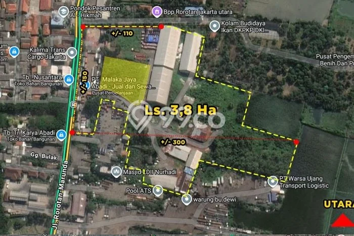Tanah Dijual Area Strategis di Rorotan Jakarta Utara 38000m2 Tanah Dijual Area Strategis di Rorotan Jakarta Utara 38000m2