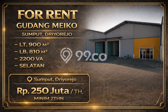 Gudang disewakan lokasi strategis Driyorejo Gresik 810m2 Gudang disewakan lokasi strategis Driyorejo Gresik 810m2