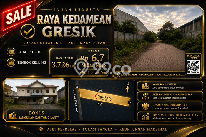 Tanah Dijual Lokasi Kedamean Gresik SHM Tanah Dijual Lokasi Kedamean Gresik SHM
