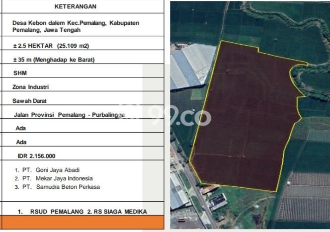 Tanah untuk Dijual di Randudongkal Pemalang Luas 25109m2 Tanah untuk Dijual di Randudongkal Pemalang Luas 25109m2